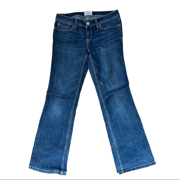 Aeropostale Chelsea boot cut blue denim jeans  5/6 short - Picture 1 of 8